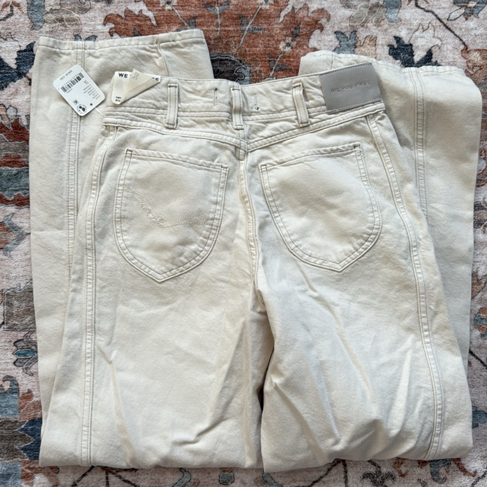 Free People Aster Cream Straight Jean size 26 - Picture 3 of 4